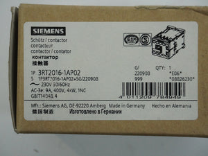 Siemens 3RT2016-1AP02 3RT2016-1AP02 Contactor