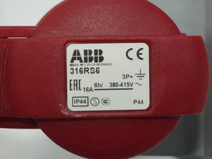 Abb 316RS6 316RS6 Industrial Socket 16A 3P+E IP44