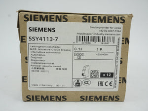 Siemens 5SY4113-7 MCB Miniature Circuit Breaker C13 1P Batch of 12 pcs.