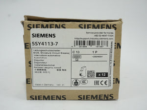 Siemens 5SY4113-7 MCB Miniature Circuit Breaker C13 1P Batch of 12 pcs.