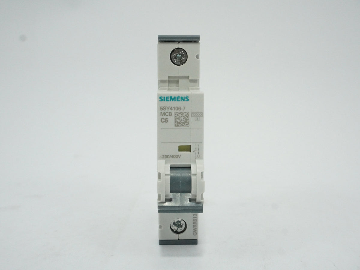 Siemens 5SY4106-7 MCB Miniature Circuit Breaker C6 1P Batch of 8 pcs.