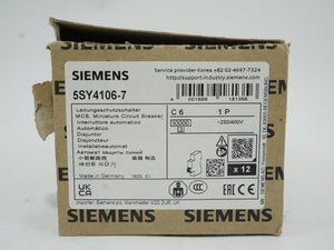 Siemens 5SY4106-7 MCB Miniature Circuit Breaker C6 1P Batch of 8 pcs.