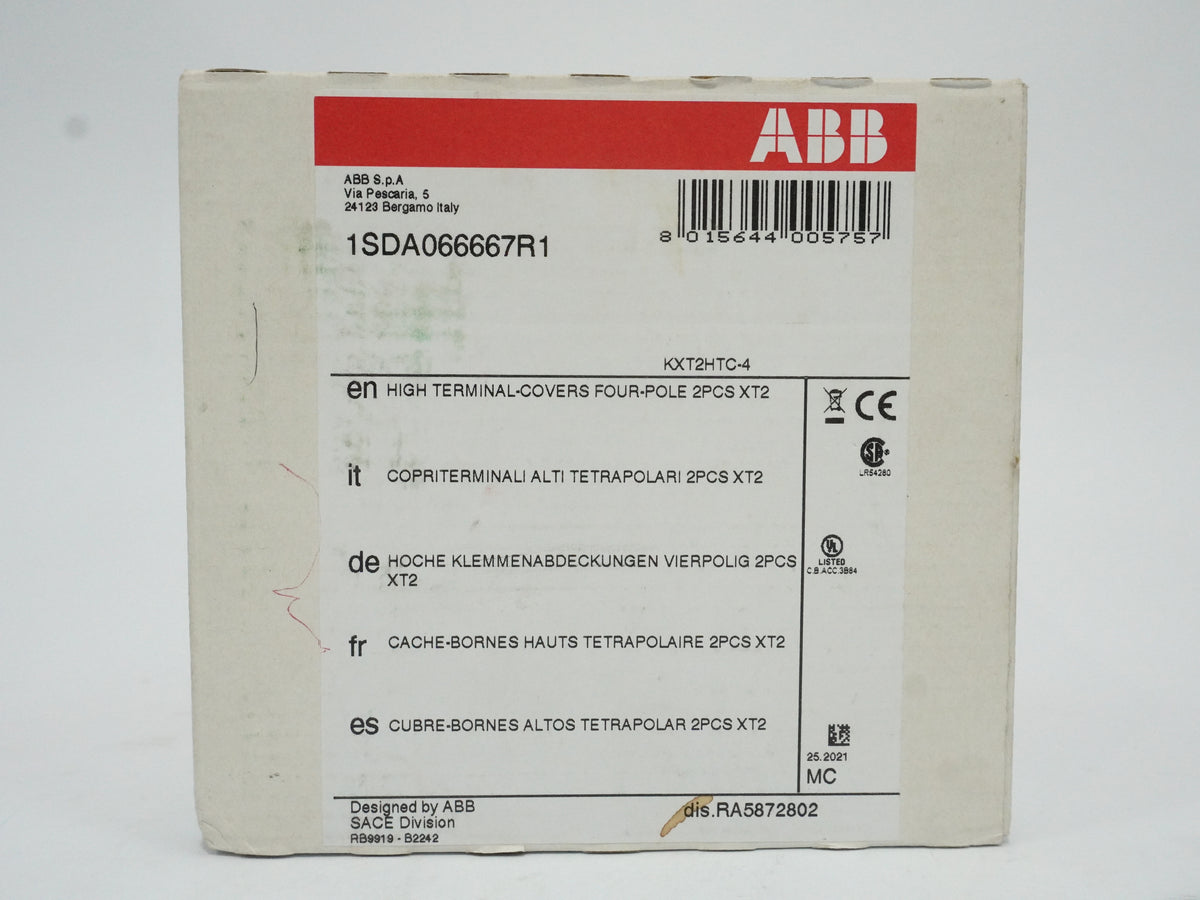 Abb 1SDA066667R1 KXT2HTC-4 High Terminal-Covers Four-Pole 2pcs XT2