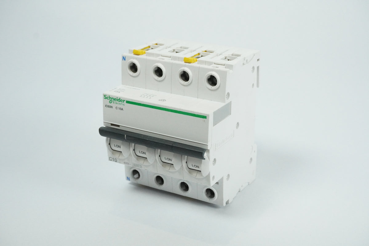 Schneider Electric A9F04710 iC60N C10A 4-Pole Miniature Circuit Breaker