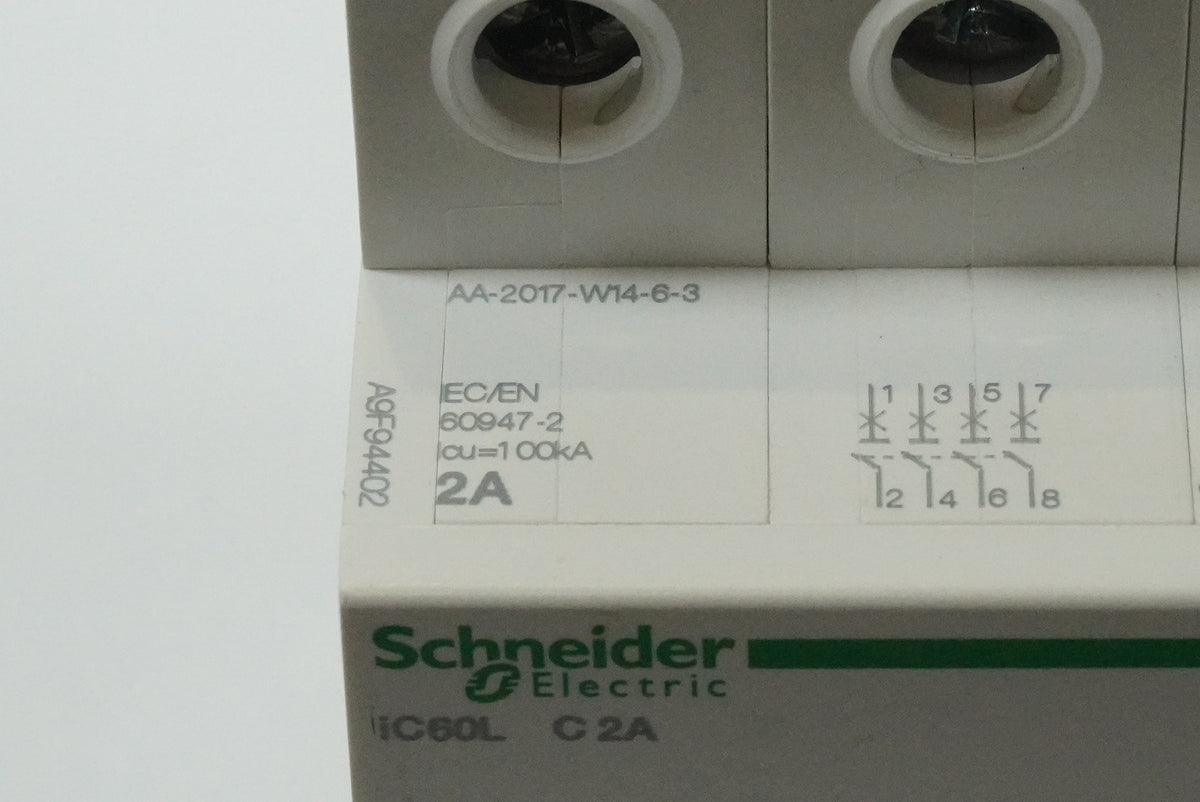 Schneider Electric A9F94402 iC60L C2A 4-Pole Miniature Circuit Breaker