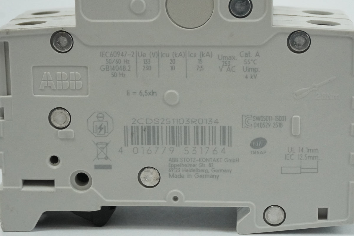 Abb 2CDS251103R0134 Miniature Circuit Breaker S200 Series