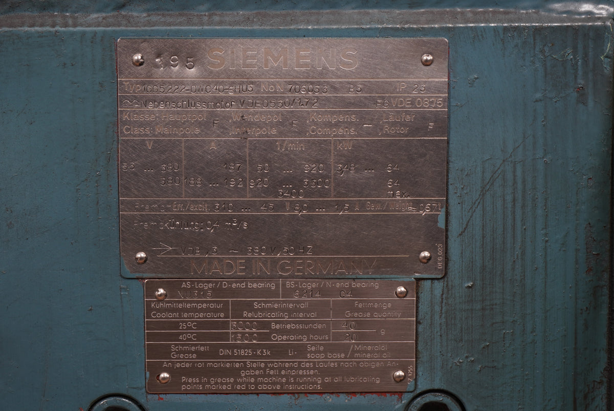 Siemens 1GG5222-0WC40-6HU3 Motor 380V 188...192A 1/min 3400 64kW