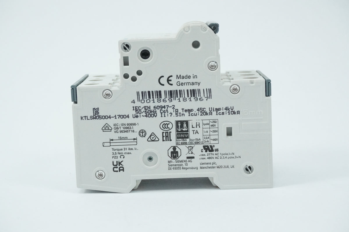 Siemens 5SY4320-7 5SY4320-7 MCB Miniature Circuit Breaker C20 3P