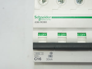 Schneider Electric A9D67416 Acti9 IC60 RCBO 4P 16A 30mA-C-A Circuit Breaker