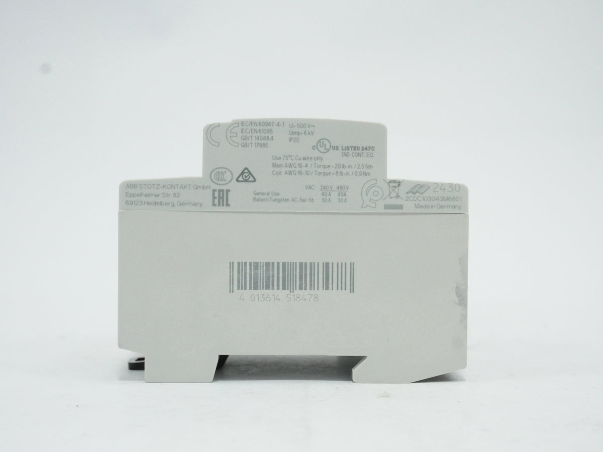 Abb 1SAE341111R0620 ESB40-20N-06 Installation Contactor 230VDC 40-400Hz