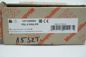 Weidmüller 1411340000 PDL 6 S/N/L/PE Terminal Block Batch 15pcs.