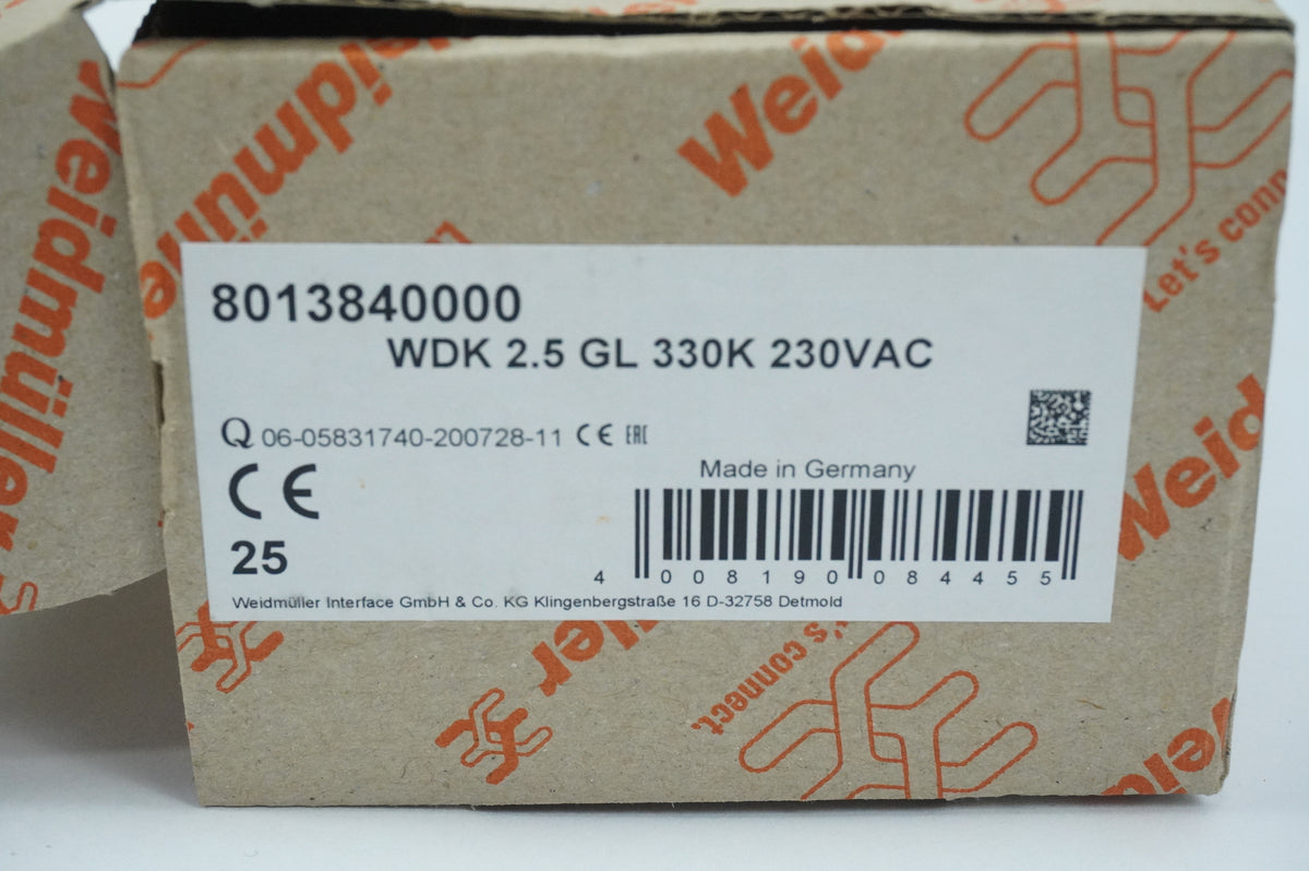 Weidmüller 8013840000 WDK 2.5 GL 330K 230VAC Batch 39pcs.