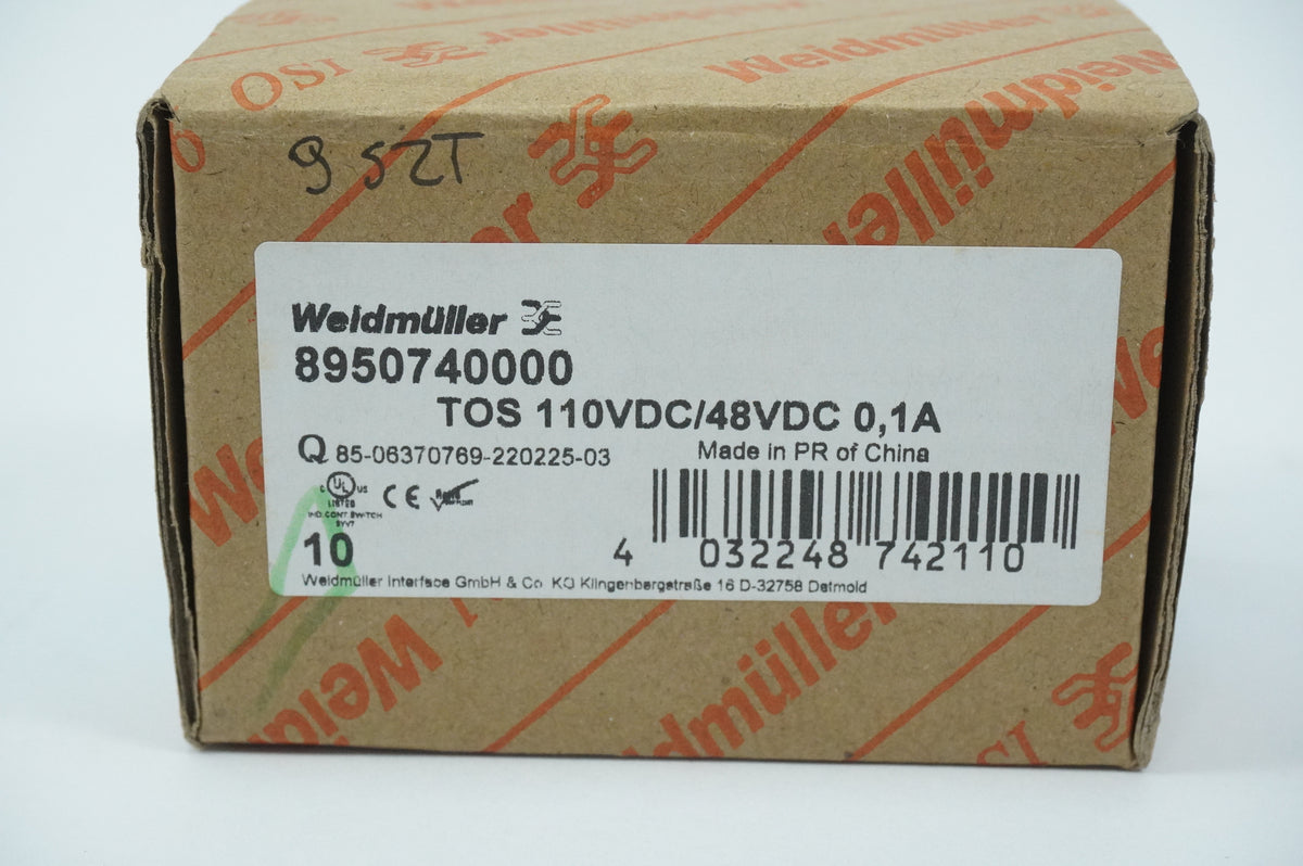 Weidmüller 8950740000 TOS 110VDC/48VDC 0,1A Batch 9pcs.