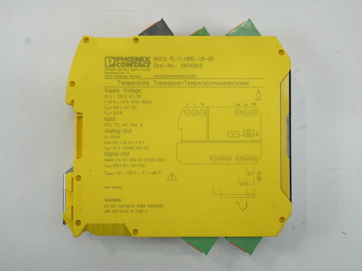 Phoenix Contact 2904903 MACX PL-T-UIREL-UP-SP Temperature Transducer