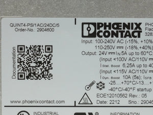 Phoenix Contact 2904600 QUINT4-PS 1AC/24DC/5