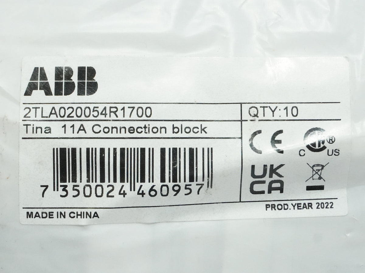 Abb 2TLA020054R1700 Tina 11A Connection Block Batch 10 Pcs.