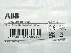 Abb 2TLA020054R1700 Tina 11A Connection Block Batch 10 Pcs.