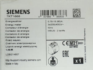 Siemens 7KT1668 Energy Meter 3-phase MBUS 2 Tariffs