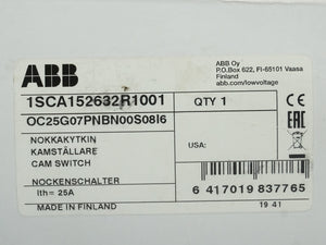 Abb 1SCA152632R1001 OC25G07PNBN00S08I6 Cam Switch