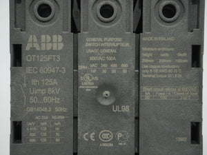 ABB 1SCA105060R1001 OT125FT3 Switch-Disconnect