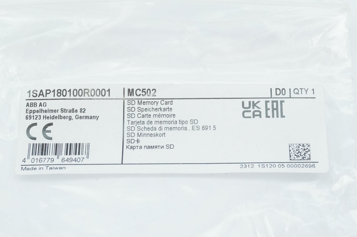 ABB 1SAP180100R0001 MC502 SD Memory Card