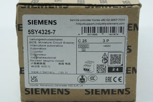 Siemens 5SY4325-7 MCB Miniature Circuit Breaker C25 3P 4 pcs.