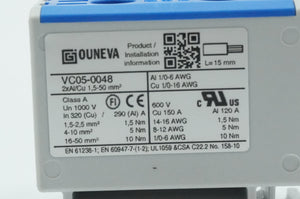 Ouneva VC05-0048 VC05-0048 Terminal Block Connector 2xAl/Cu 1.5-50mm²