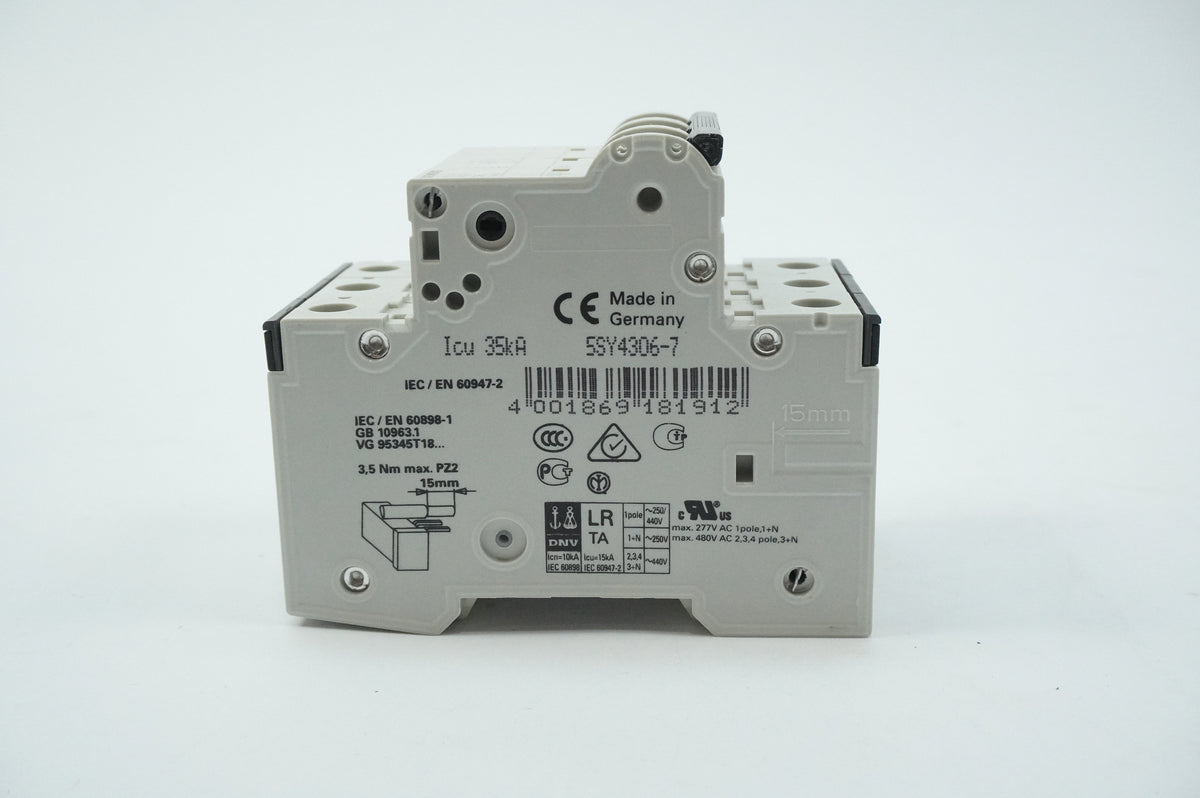 Siemens 5SY4 306-7 5SY4 306-7 MCB Miniature Circuit Breaker C6 3P
