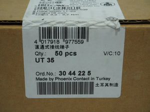 Phoenix Contact 3044225 UT 35 Feed-Through Terminal Block Batch 50 Pcs.