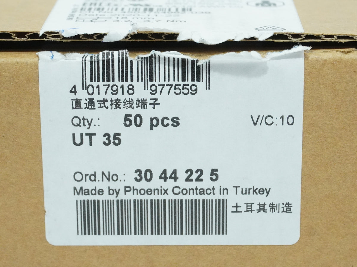 Phoenix Contact 3044225 UT 35 Feed-through Terminal Block Batch 50 Pcs.