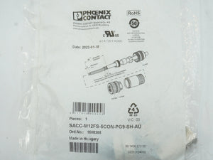 Phoenix Contact 1508365 SACC-M12FS-5CON-PG9-SH-AU M12 Female Connector 5-Pin