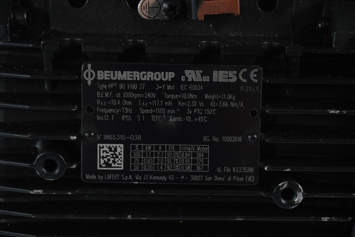 Beumer Group HPS 90 1100 27 3-Phase Y Motor W: I55AM215F00DMAB00S