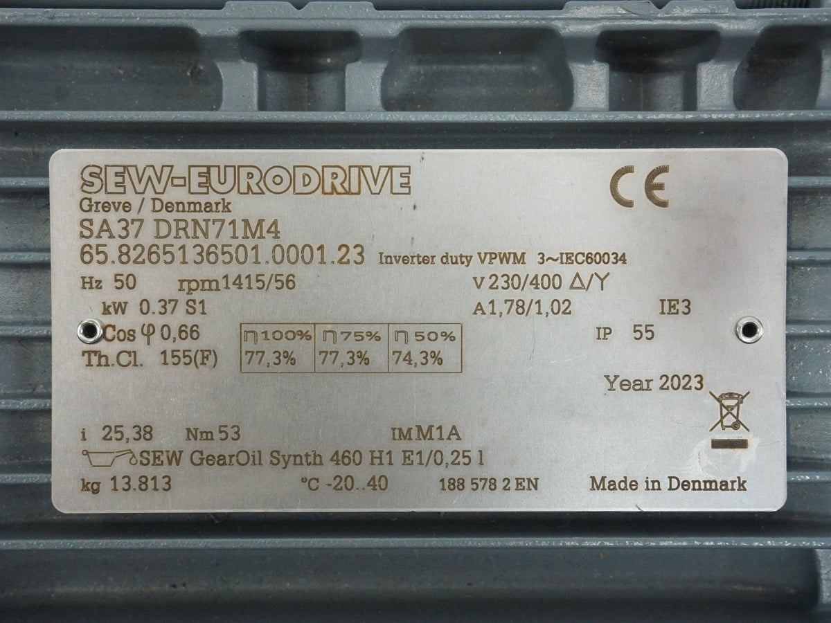 SEW Eurodrive SA37 DRN71M4 Geared Motor