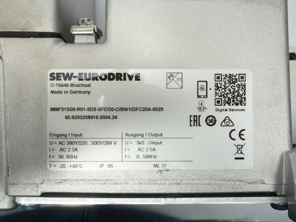 SEW Eurodrive MMF31S00-R01-5D3-SFCO0-C/BW1/DFC20A-0025 Frequency Inverter