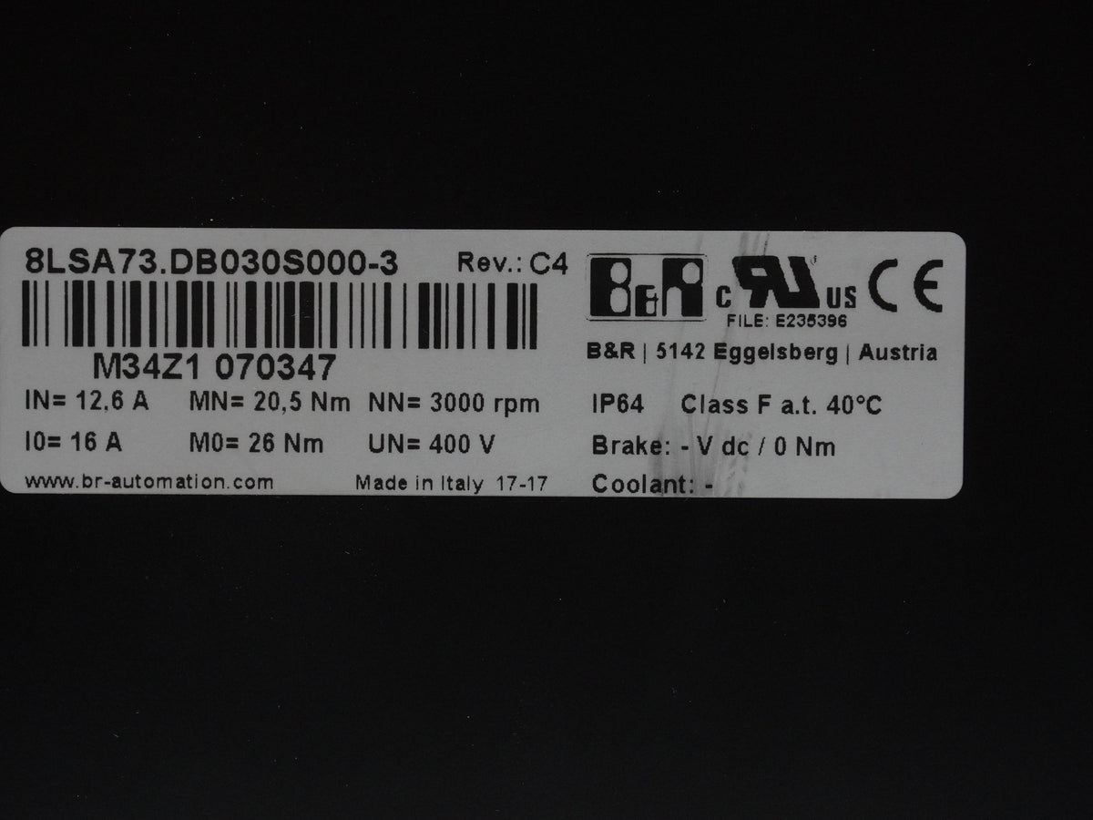 B&R 8LSA73.DB030S000-3 Servo Motor