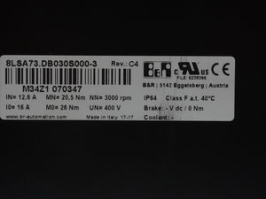 B&R 8LSA73.DB030S000-3 Servo Motor
