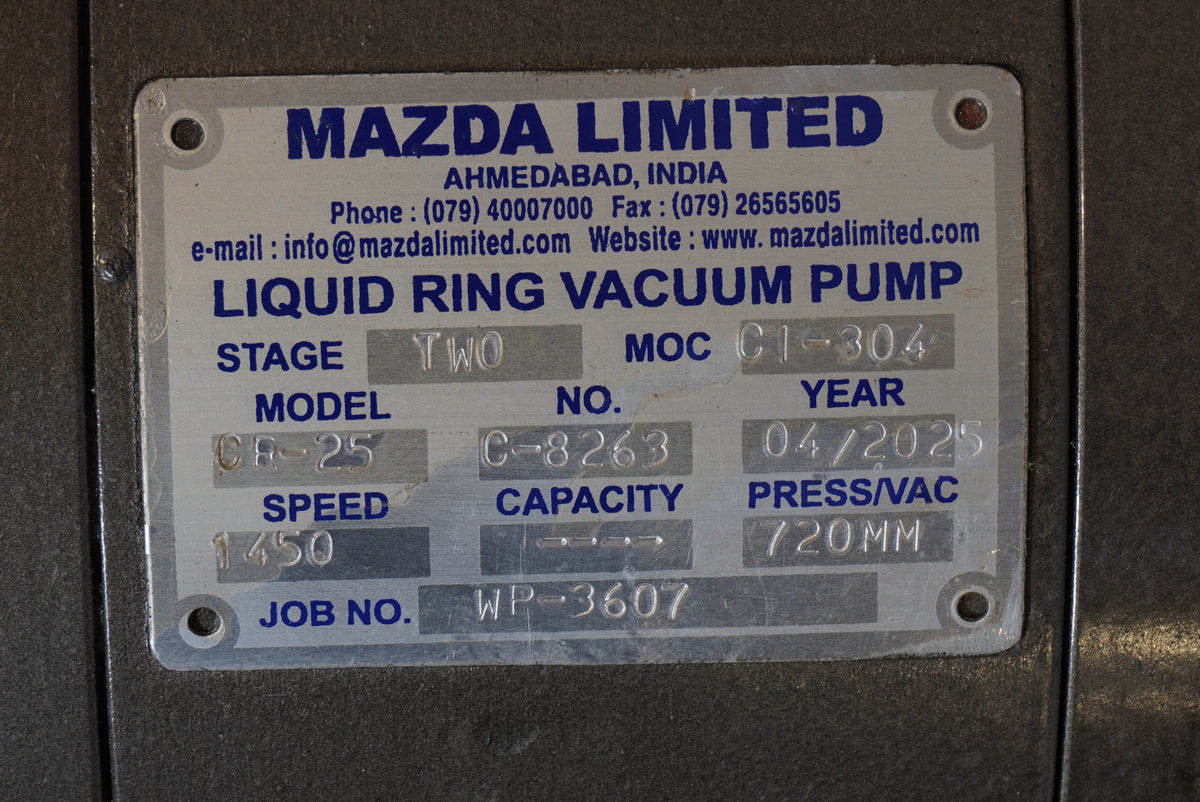 Mazda CR-25 CI-304, Liquid Ring Vacuum Pump W: M2BAX112MLA4