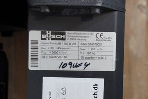 Busch MM 1102 B V03 Vacuum Pump W: AMH 100L BA2 CC046A