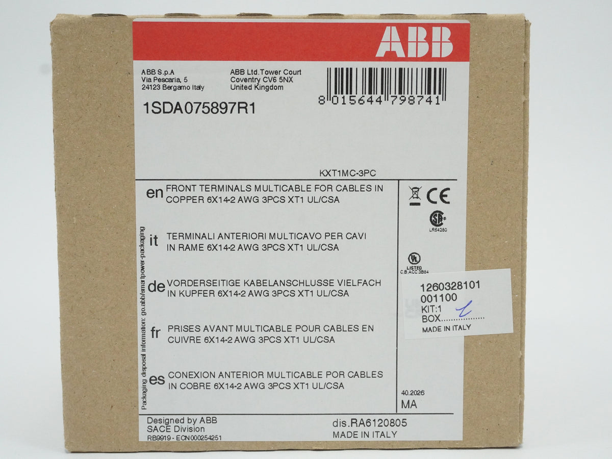 Abb 1SDA075897R1 KXT1MC-3PC Front Terminals Multicable
