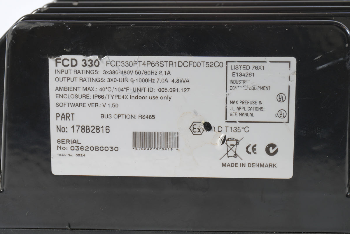 Danfoss 178B2816 FCD 330 VLT DriveMotor FCD330PT4P66STR1DCF00T52C0