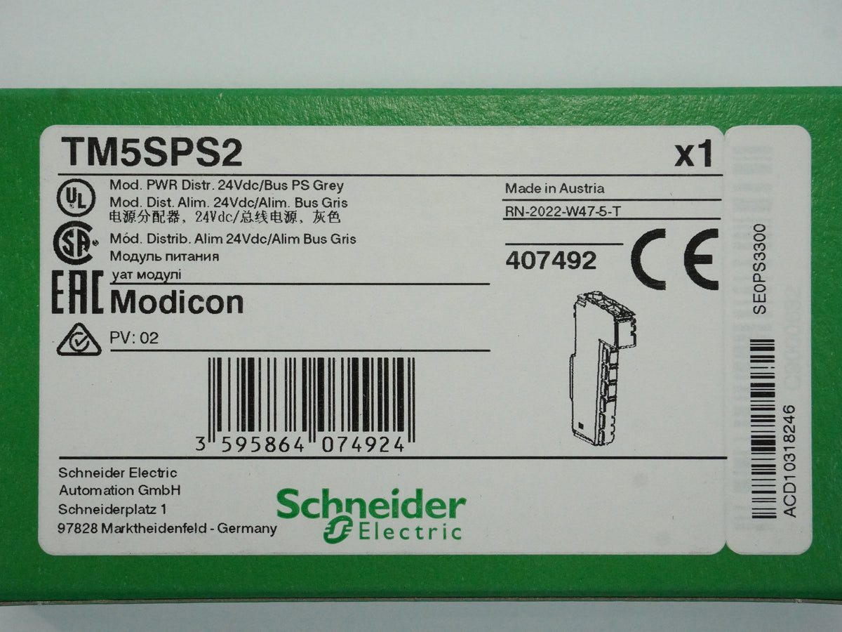 Schneider Electric TM5SPS2 Modicon Power Distribution Module 24Vdc Bus PS Grey