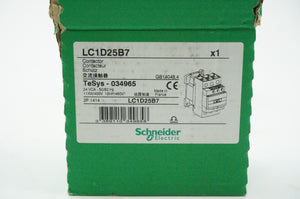 Schneider Electric LC1D25B7 TeSys 034965 Contactor  coil 24VAC