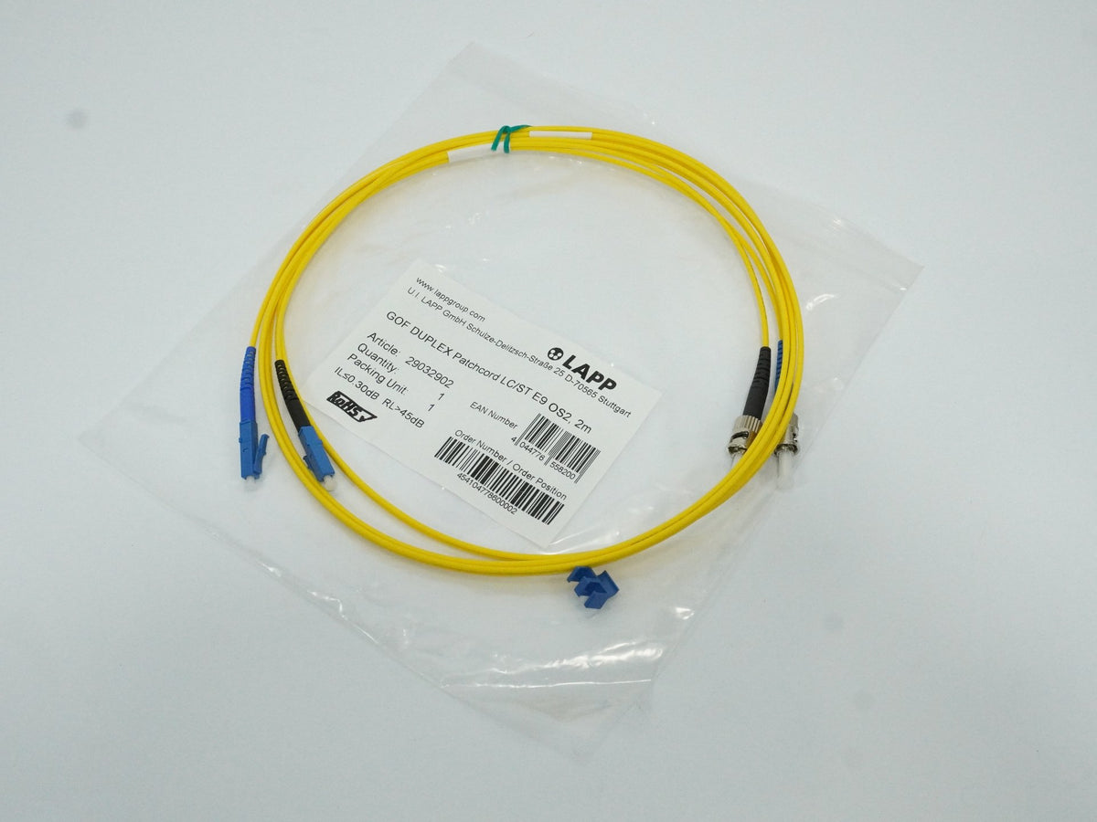 Lapp 29032902 GOF DUPLEX Patchcord LC/ST E9 OS2, 2m Batch of 6pcs.