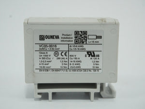 Ouneva VC05-0016 VC05-0016 DIN Rail Terminal Block Batch of 9pcs.