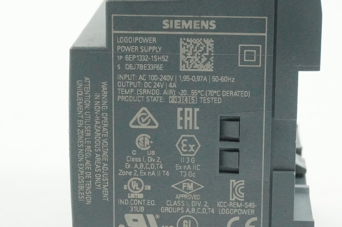 Siemens 6EP1332-1SH52 LOGO!POWER Power Supply 24V 4A