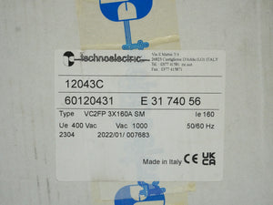Technoelectric 60120431 VC2FP 3X160A SM Vacuum Contactor Ue400