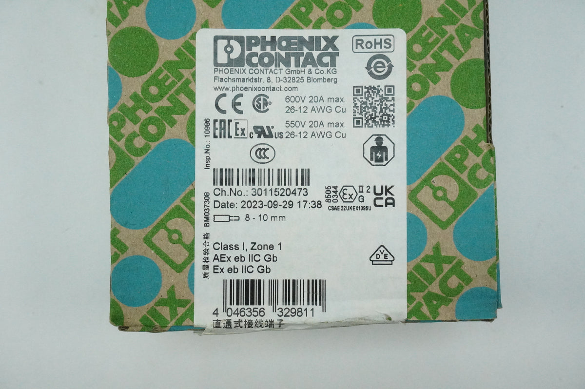 Phoenix Contact 32 09 54 9 PT 2,5-TWIN Terminal Block Batch of 50 pcs.