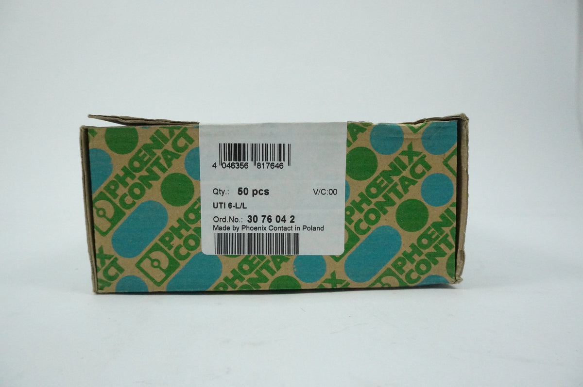 Phoenix Contact 30 76 04 2 UTI 6-L/L Terminal Block Batch of 50 pcs.