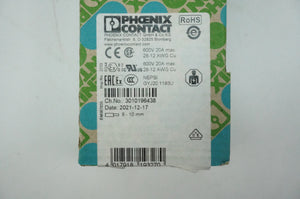 Phoenix Contact 30 31 72 0 STS 2,5-TWIN Terminal Block Batch of 50pcs.