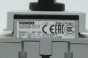 Siemens 3LD3330-0TL11 3LD3330-0TL11 Main Switch Disconnector Batch of 6 pcs.